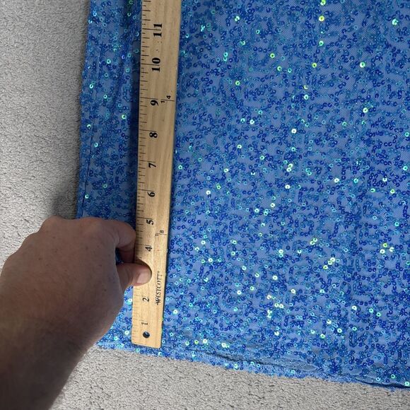 Donna Morgan Women’s Dress Size 10 Blue‎ Sequin Dress Cowl Neck Sleeveless Party - Picture 9 of 14